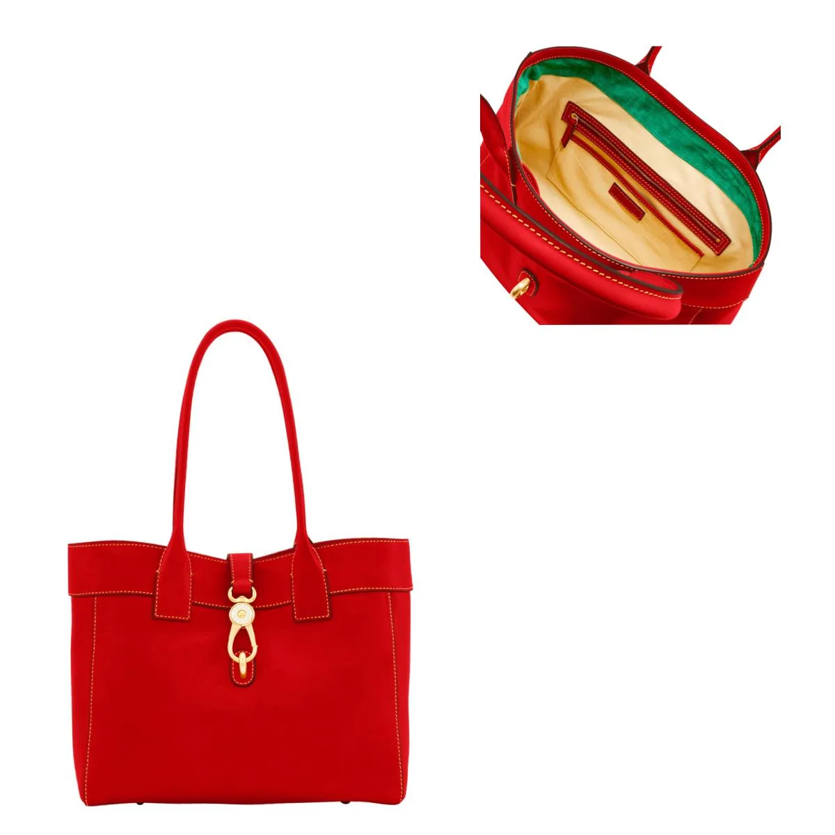 Dooney & Bourke Red Florentine Large Amelie Shoulder Bag