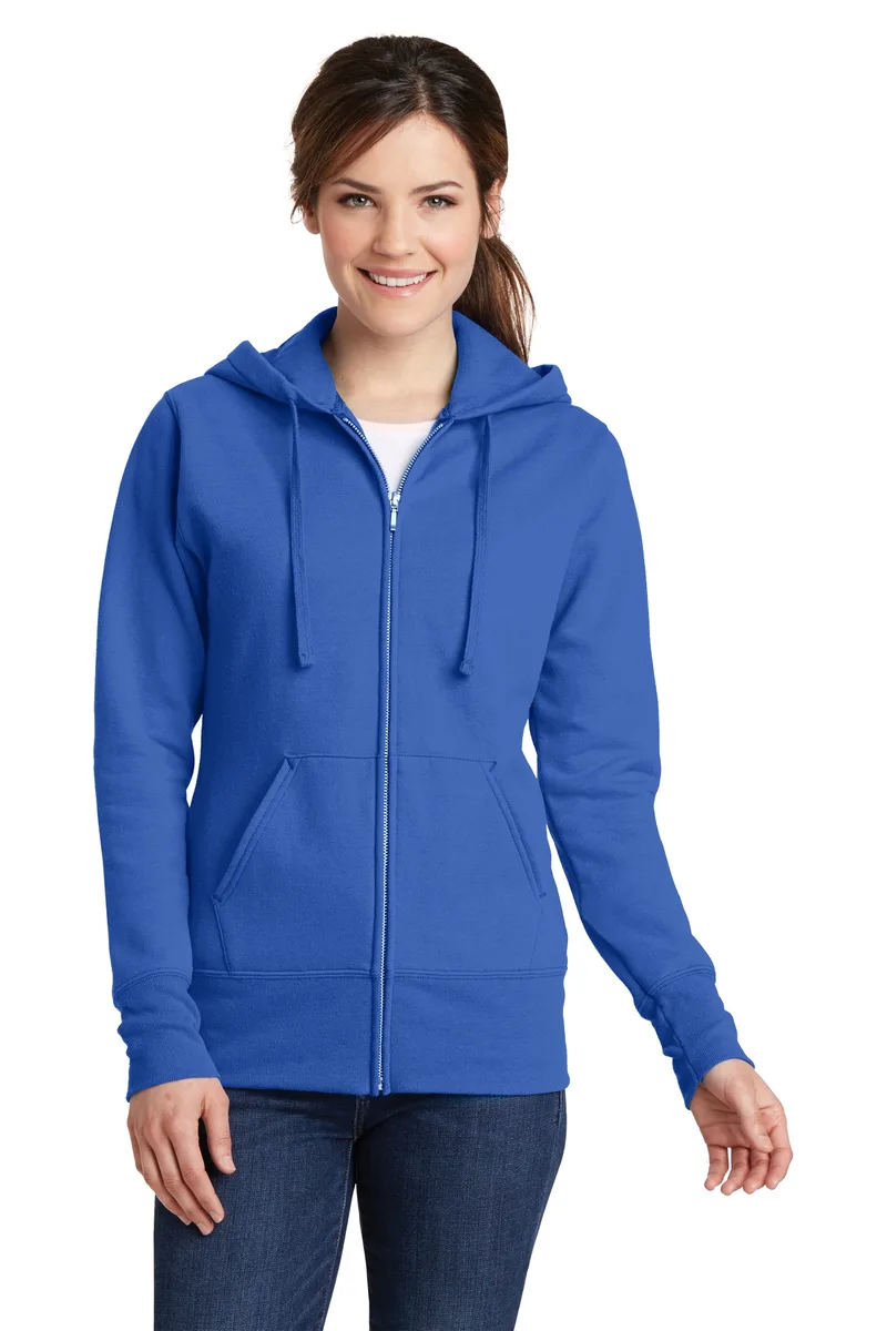 Port & Co™ Women's Core Fleece Full-Zip Hooded Sweatshirt. view 6