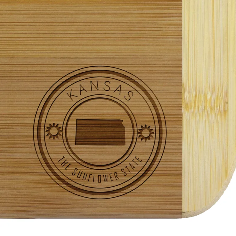 Kansas State Stamp 2-Tone 11" Cutting Board view 2