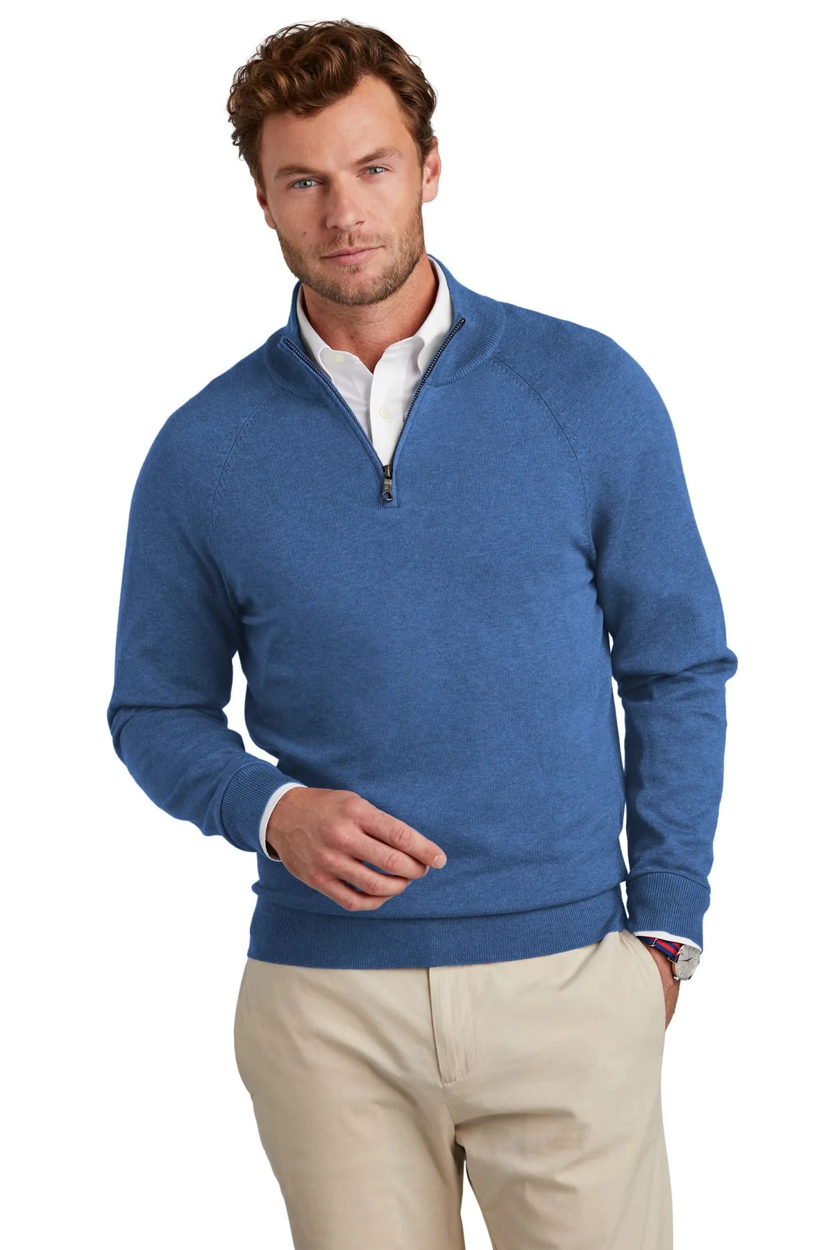 Brooks Brothers® Cotton Stretch 1/4-Zip Sweater view 4