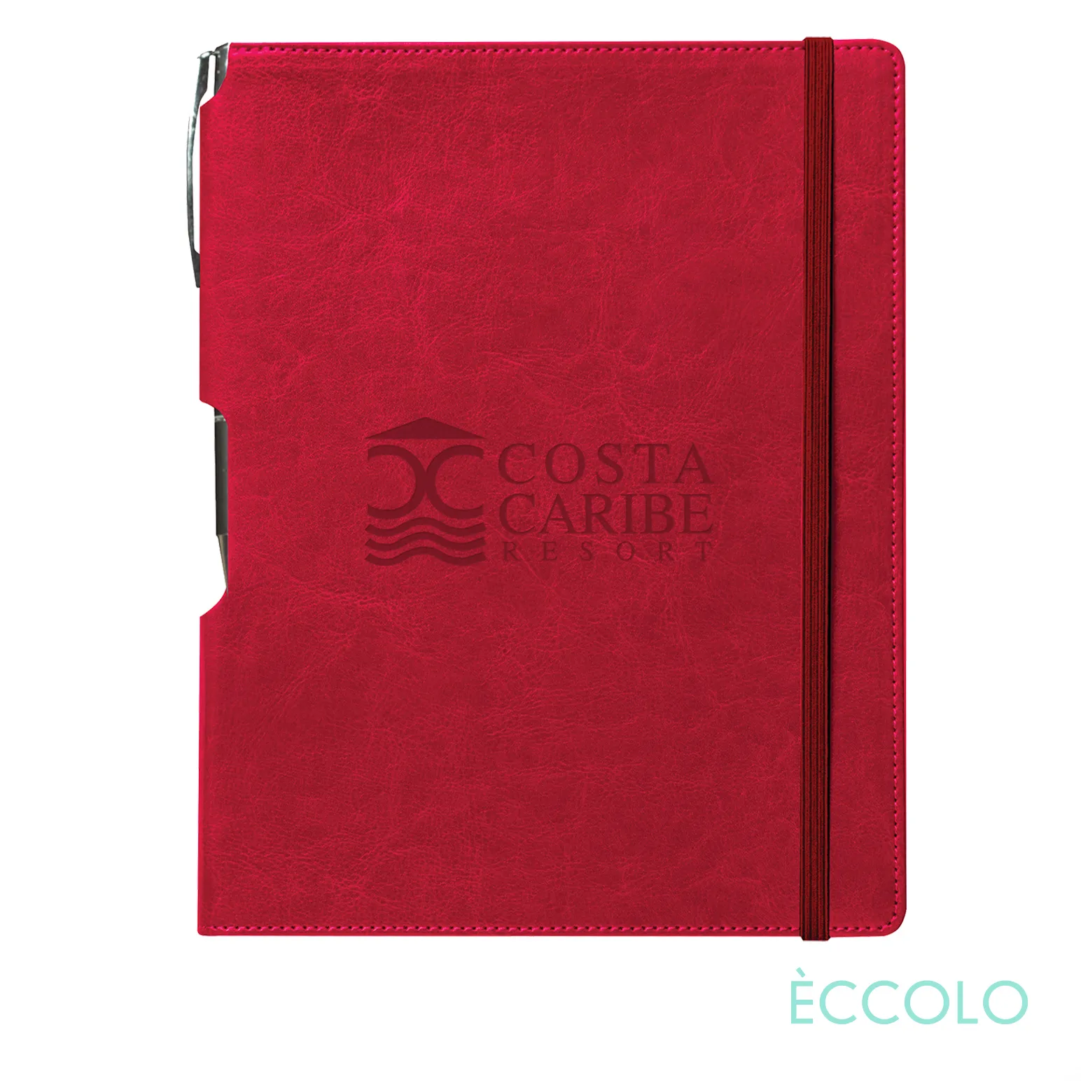 Journal & Clicker Pen, Red/Red