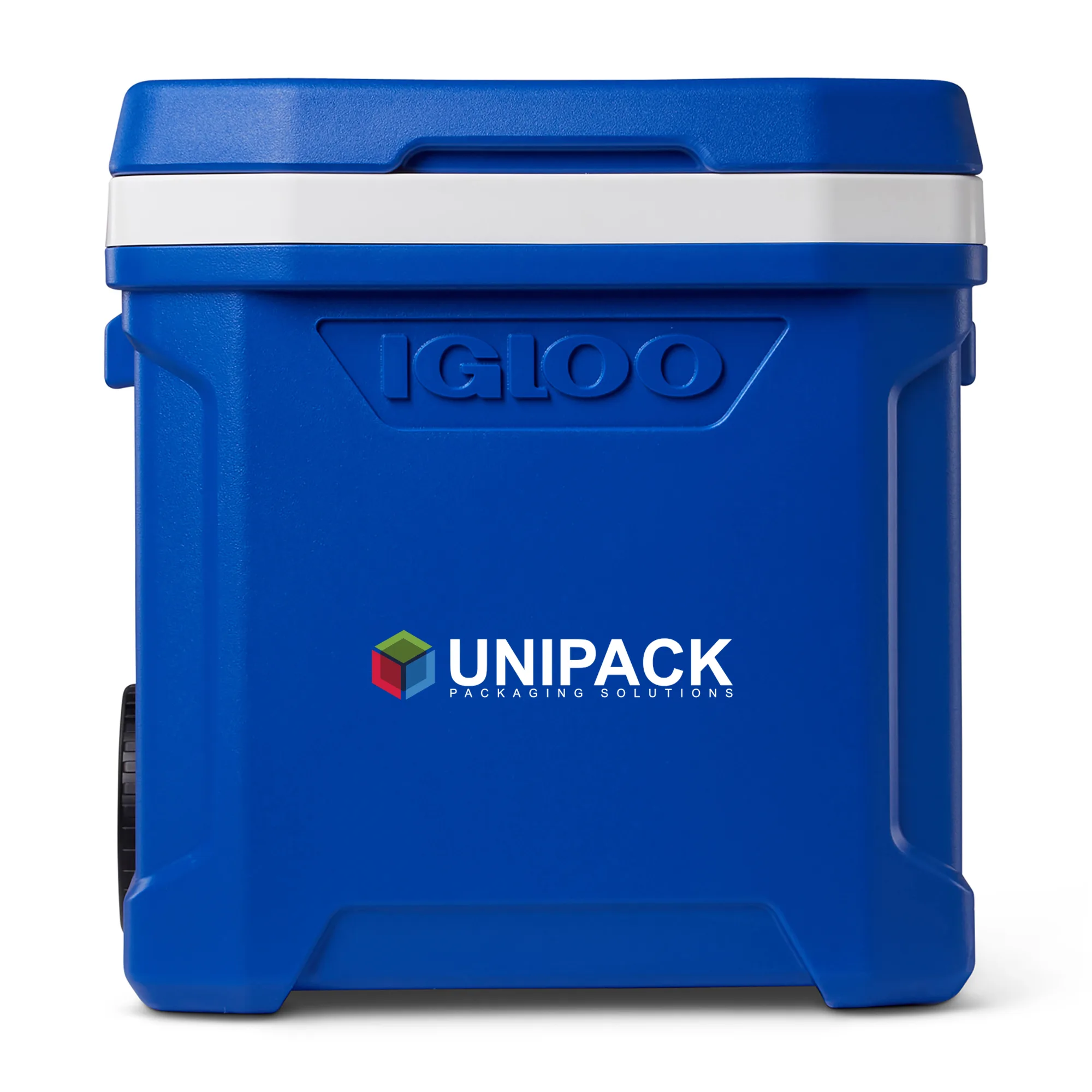 Igloo® Profile II 60 Qt Roller Cooler - White-Majestic Blue