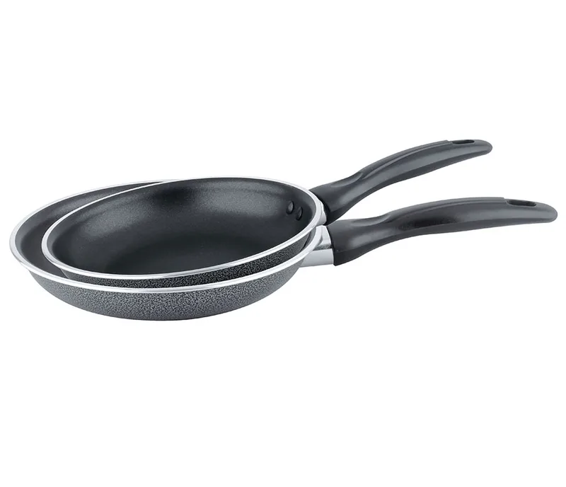2 Piece Black Fry Pan Set