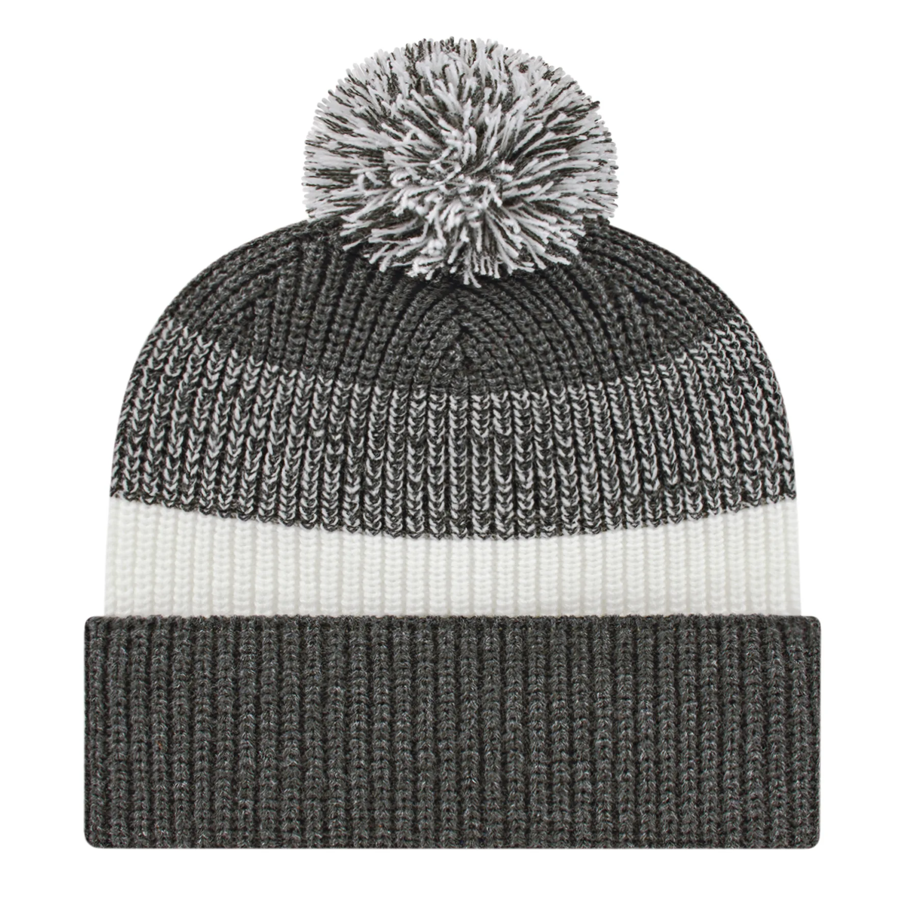 Thick Ribbed Knit Cap With Cuff view 4