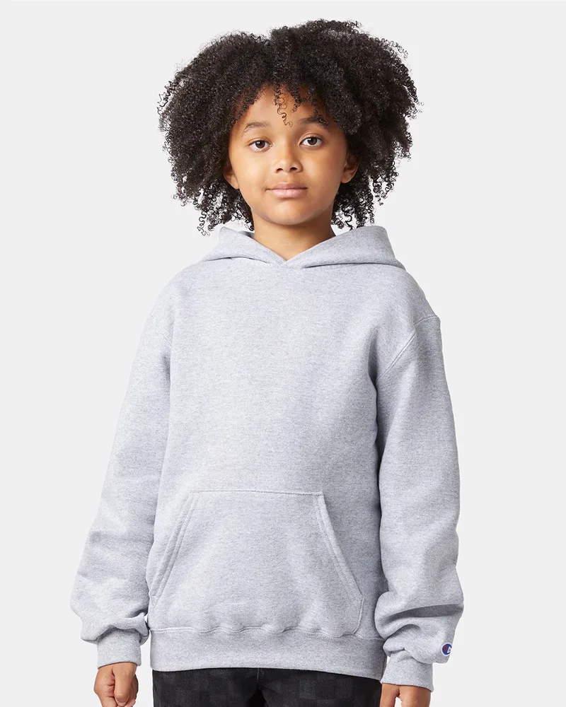 Champion® Youth Powerblend® Hooded Sweatshirt view 2