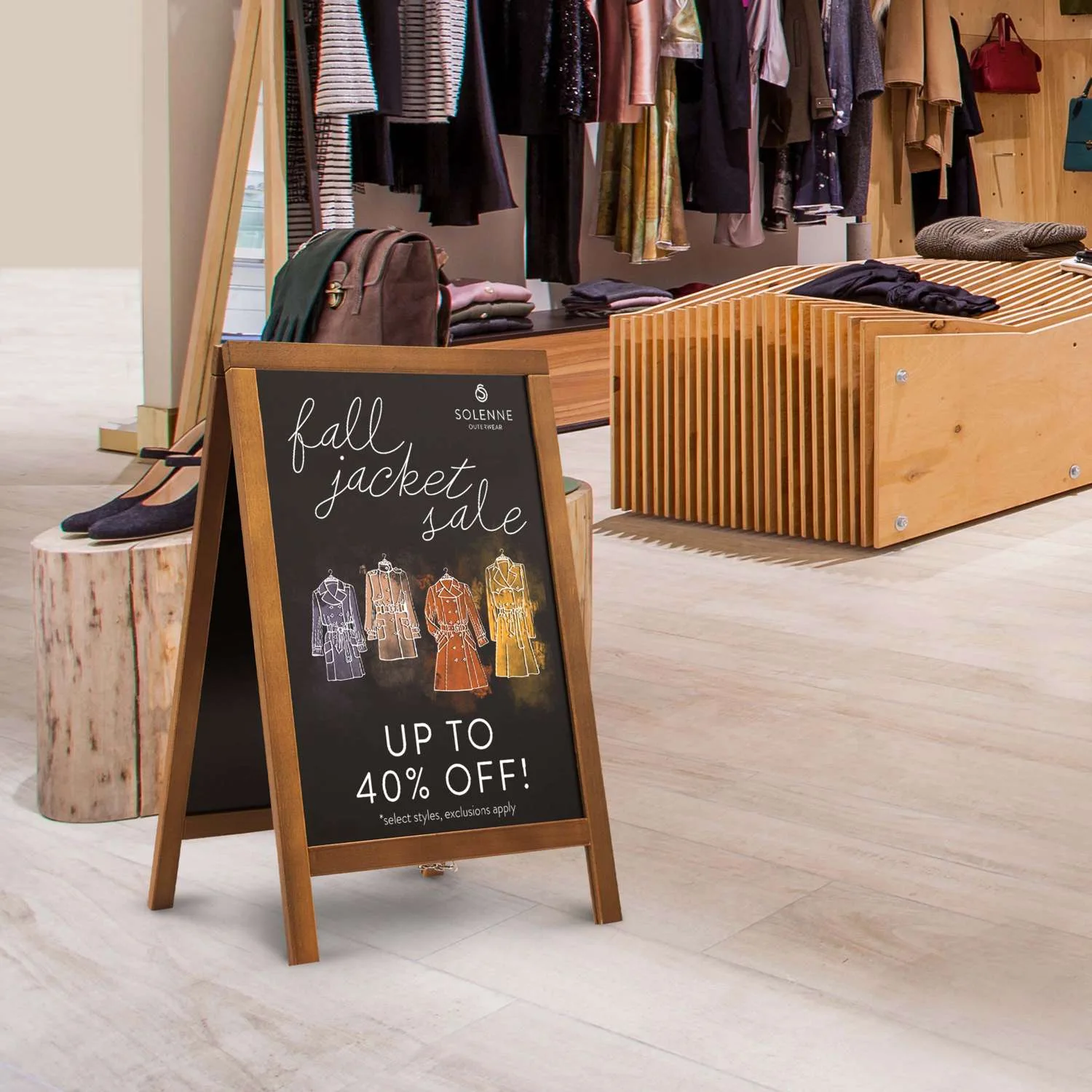 Economy Wood A-Frame Imprinted Chalkboard Kit view 4