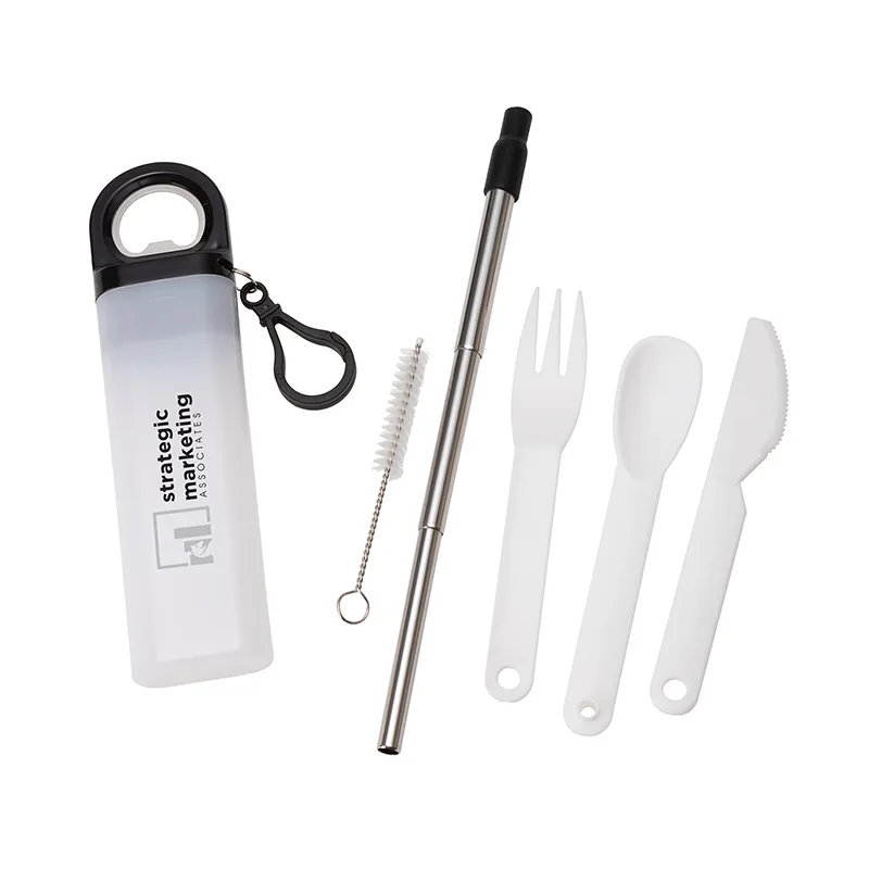 Griffith 3-in-1 Metal Straw, Cutlery Set & Bottle Opener view 2
