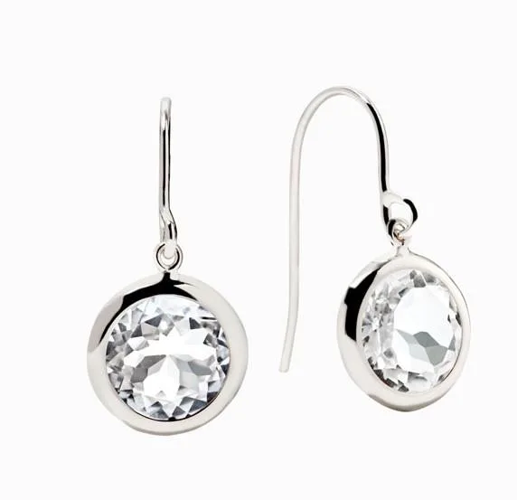 Jilco Inc Round White Topaz Earrings
