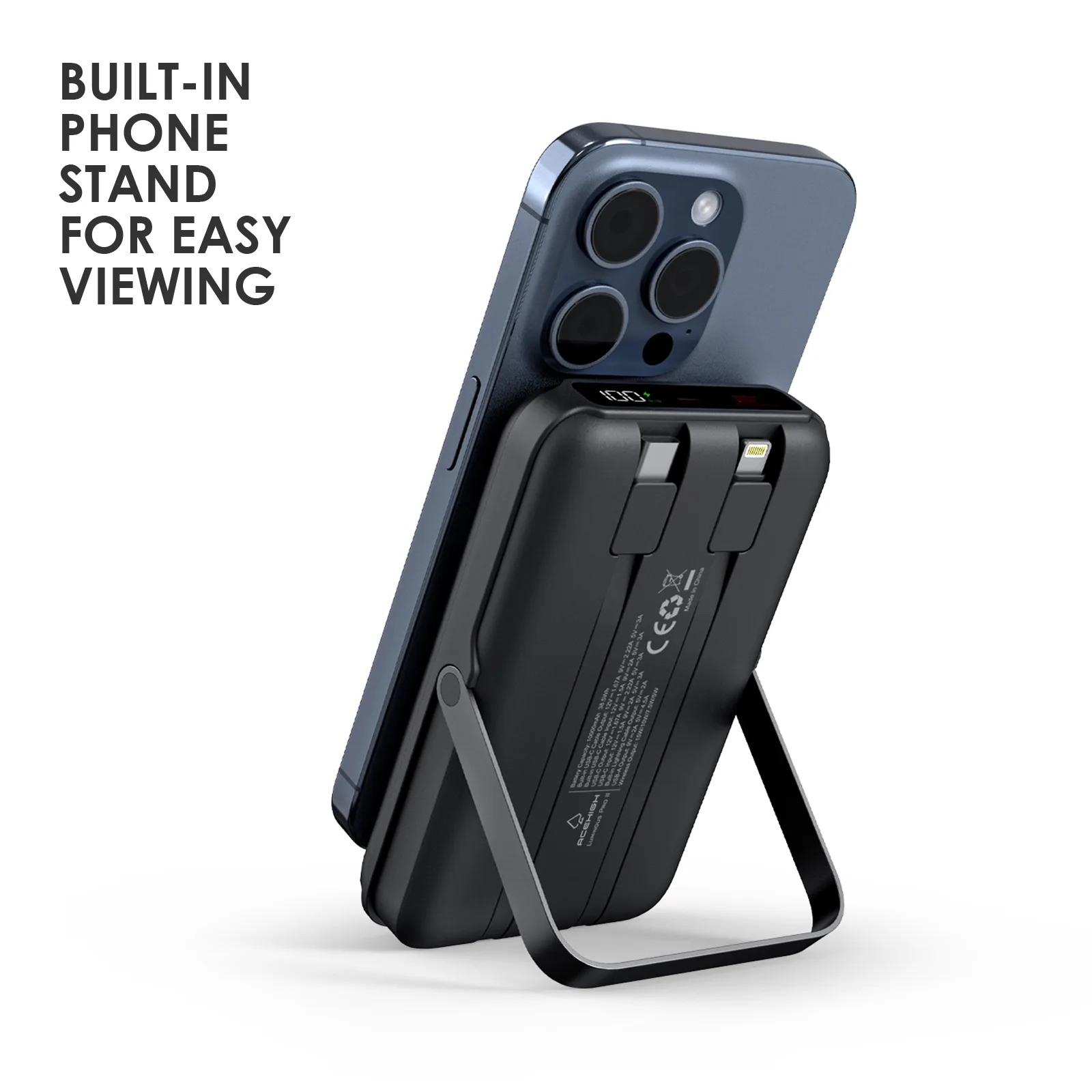 Built-In Phone Stand For Easy Viewing