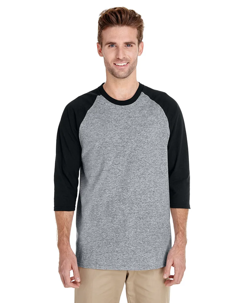 Gildan Adult Heavy Cotton™ Three-Quarter Raglan Sleeve T-Shirt view 2