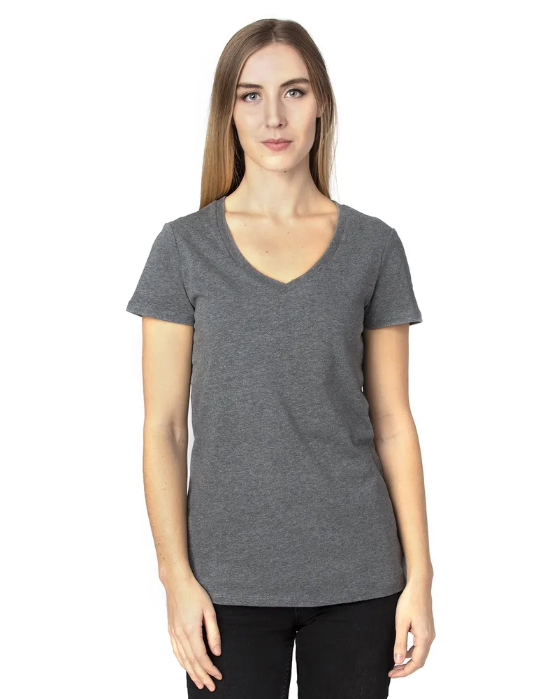 THREADFAST Ladies' Ultimate CVC V-Neck T-Shirt view 3