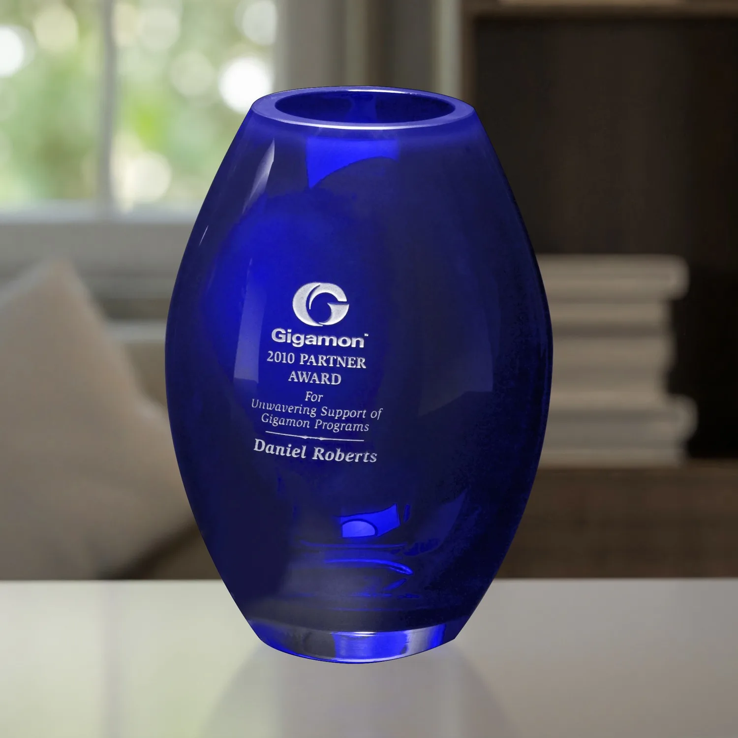 Cobalt Barrel Vase 8-1/2"