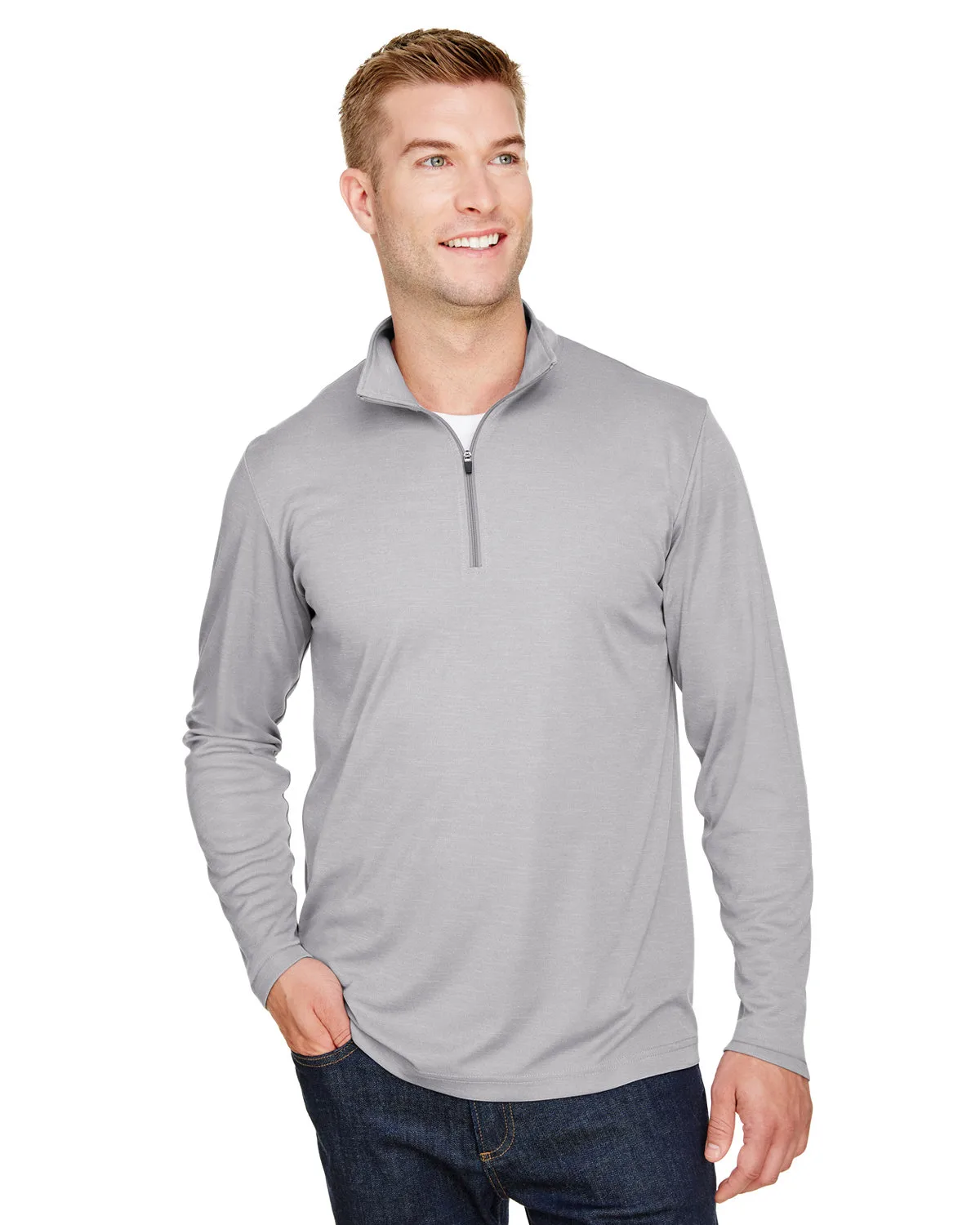Team 365 Men's Zone Sonic Heather Performance Quarter-Zip Pullover Sweater