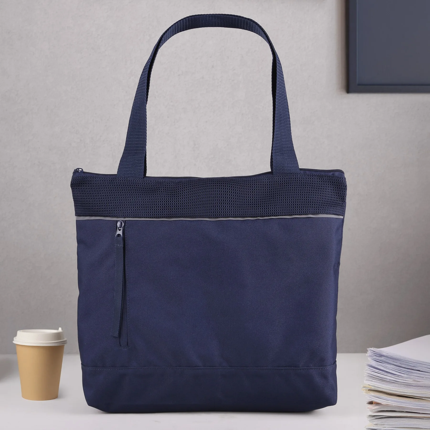 RPET Mesh Zippered Tote Bag view 2