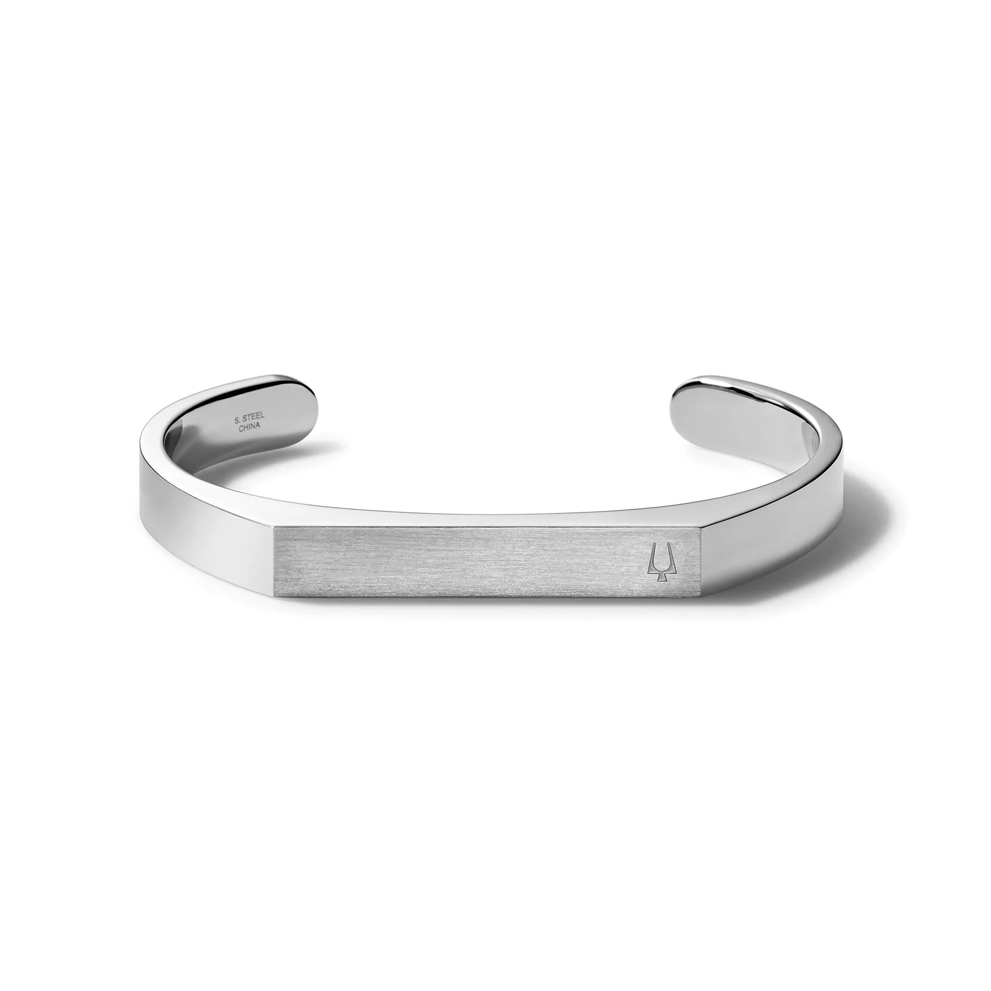 Bulova Jewelry Open Cuff Bracelet: Stainless Steel - Large