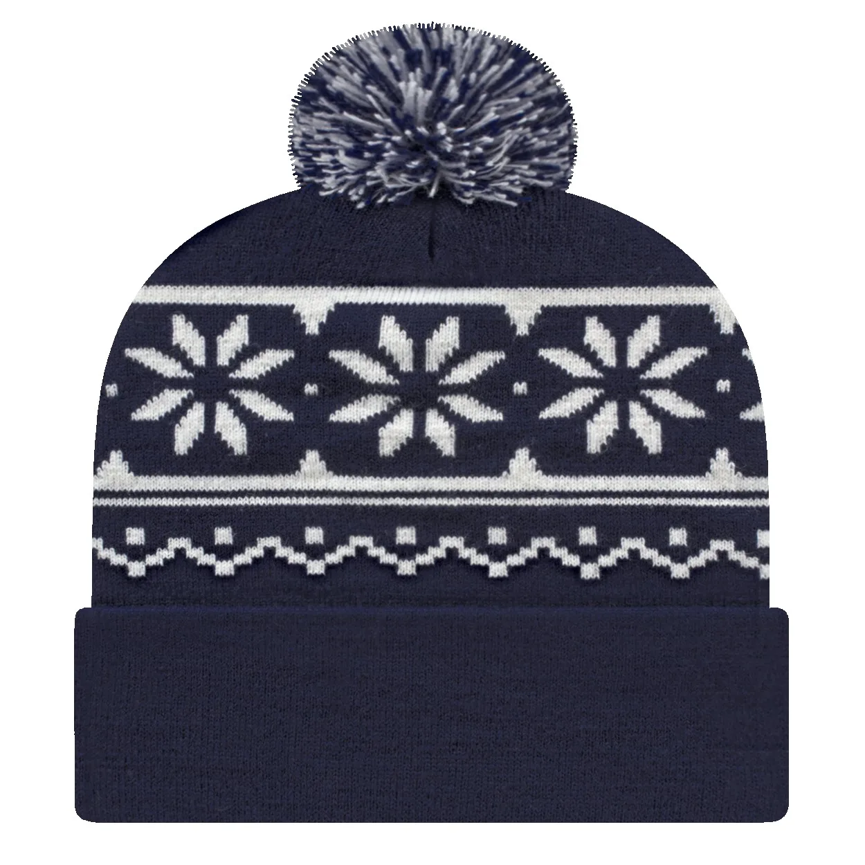 Snowflake Knit Cap with Cuff view 4