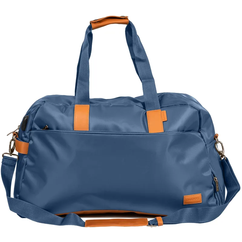 Champs Luggage The Weekender Navy Blue Duffle Bag w/Usb Port Size 12" X 21"