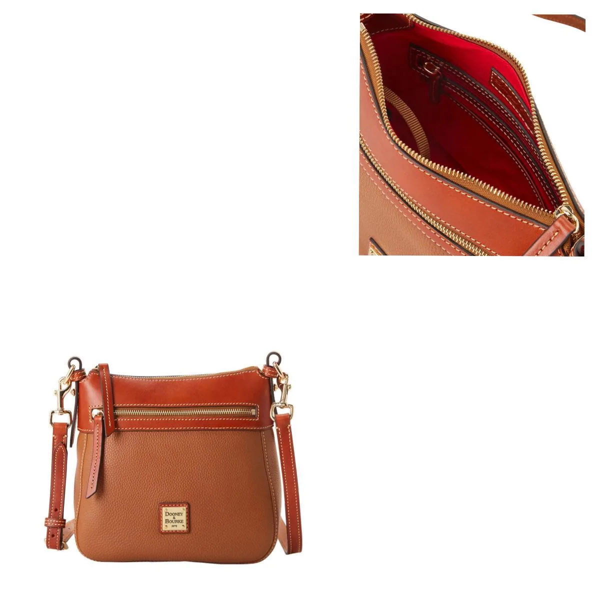 Dooney & Bourke Pebble Grain Crossbody 25 Bag - Caramel Brown