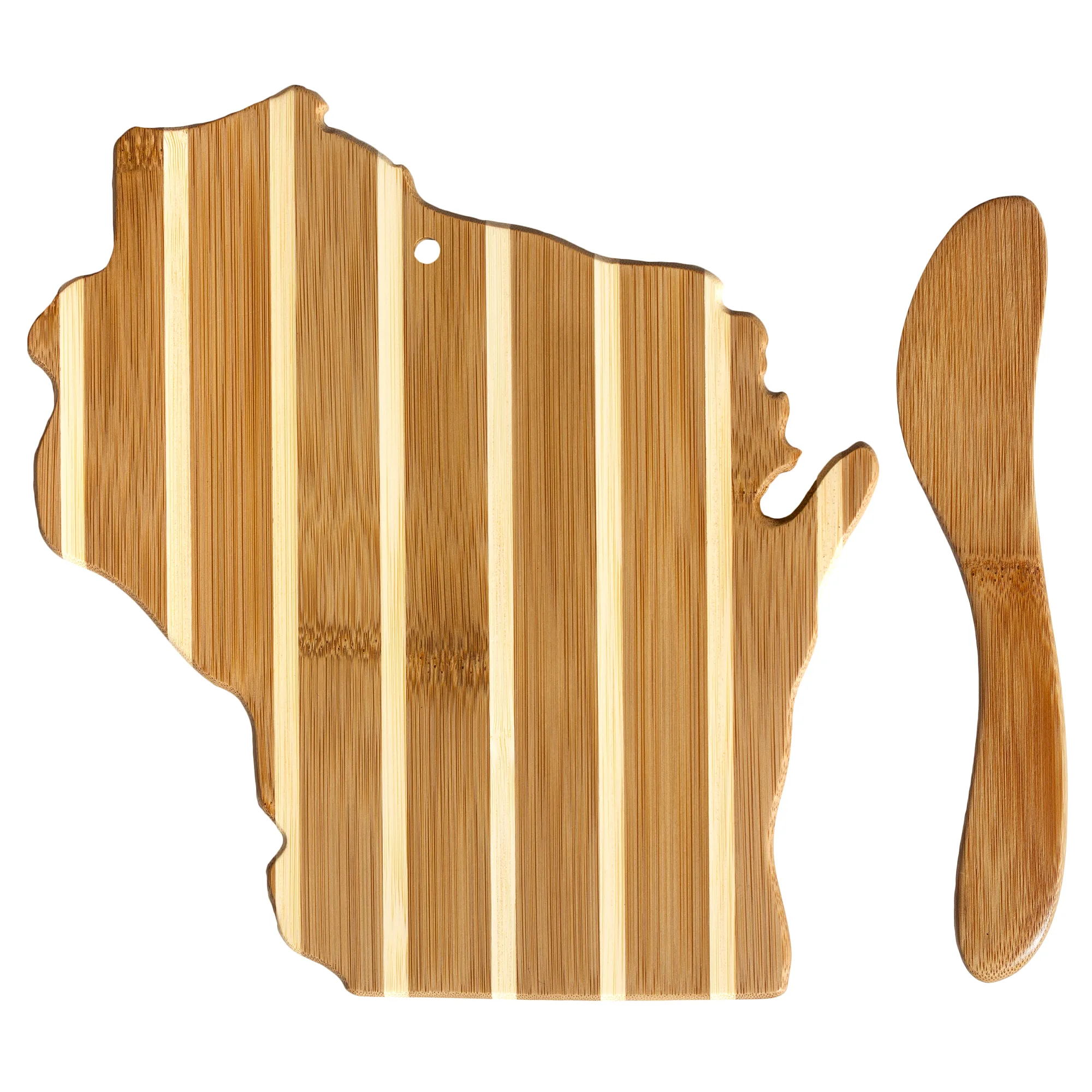Wisconsin Charcuterie Board with Spreader Knife Gift Set view 2