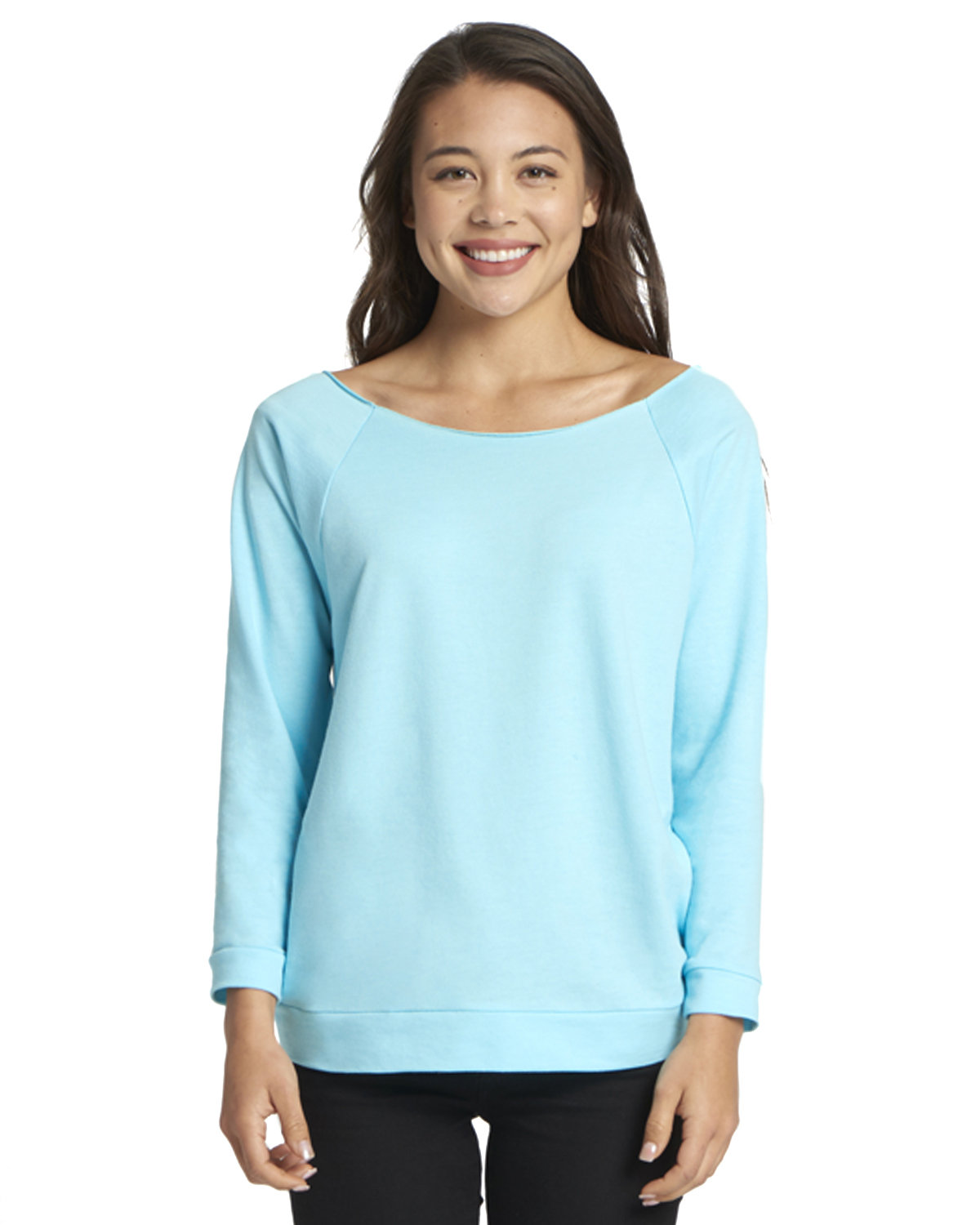 NEXT LEVEL APPAREL Ladies' French Terry Three-Quarter Sleeve Raglan