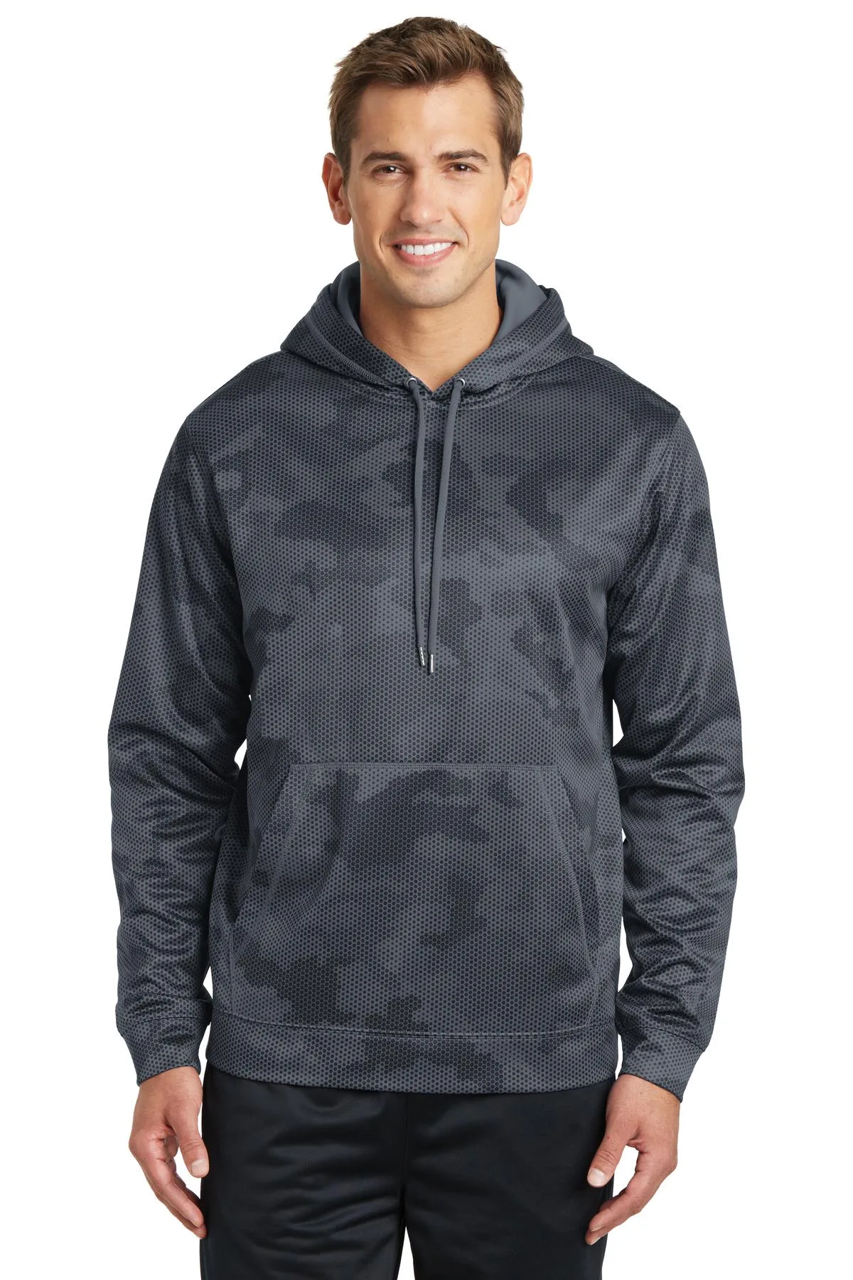 Sport-Tek® Sport-Wick® CamoHex Fleece Hooded Pullover.