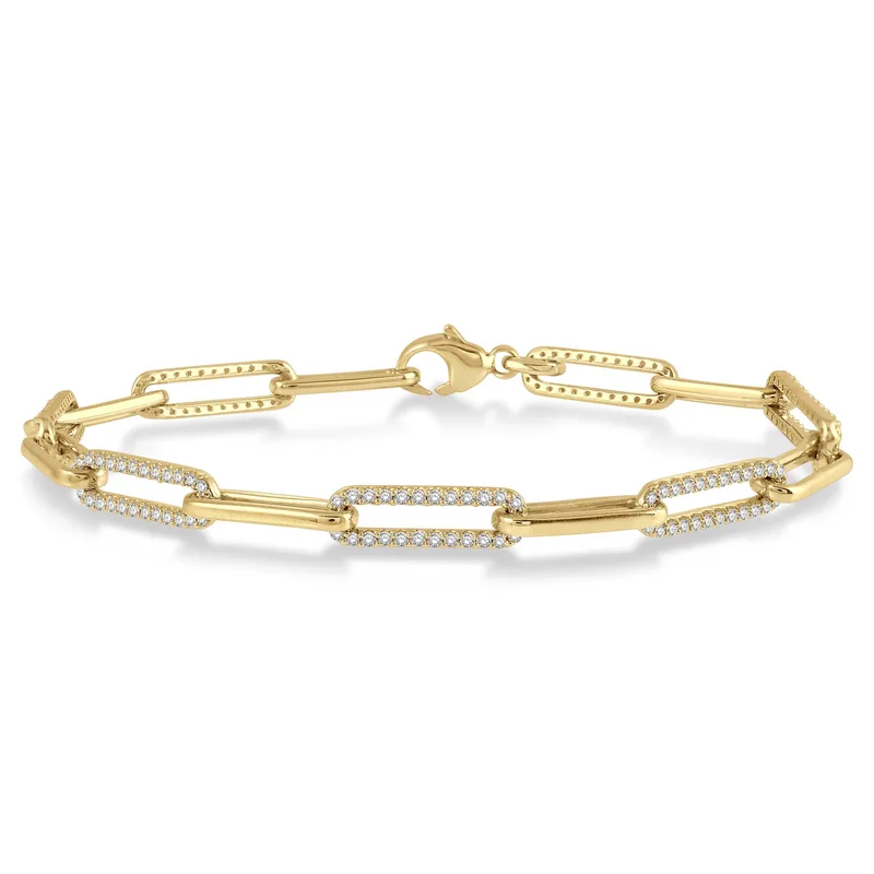 Jilco Inc Diamond Paperclip Bracelet