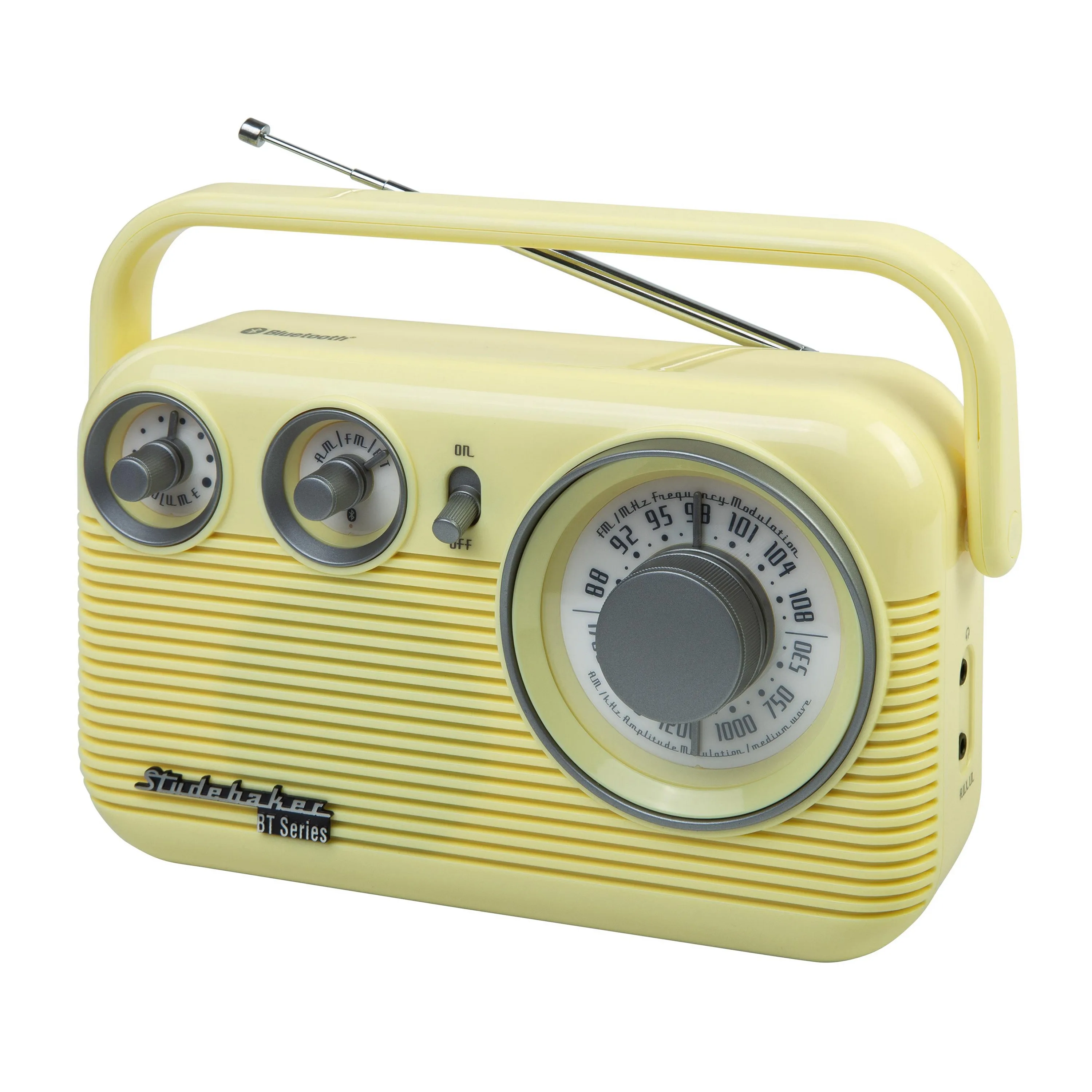 Studebaker Portable Am/Fm Radio w/Bluetooth - Yellow