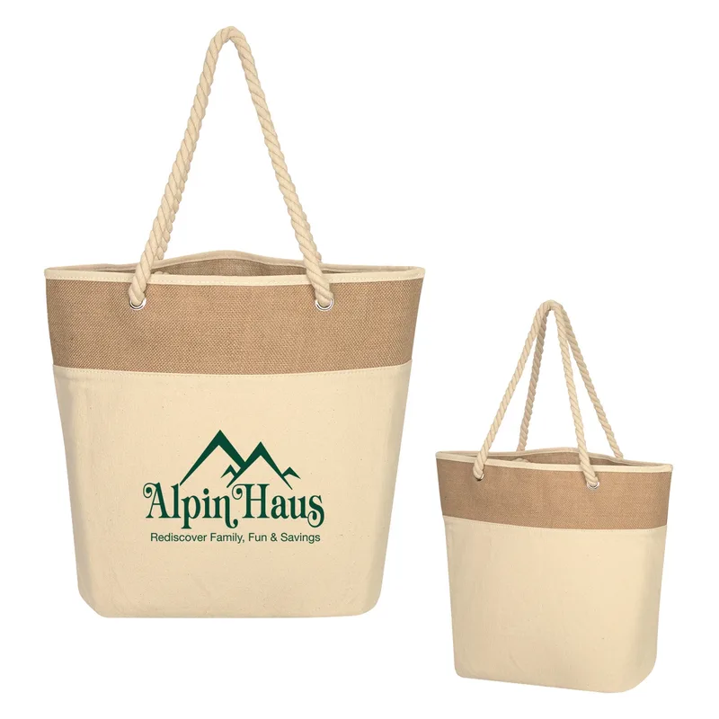 Burlap Rope Tote Bag view 2