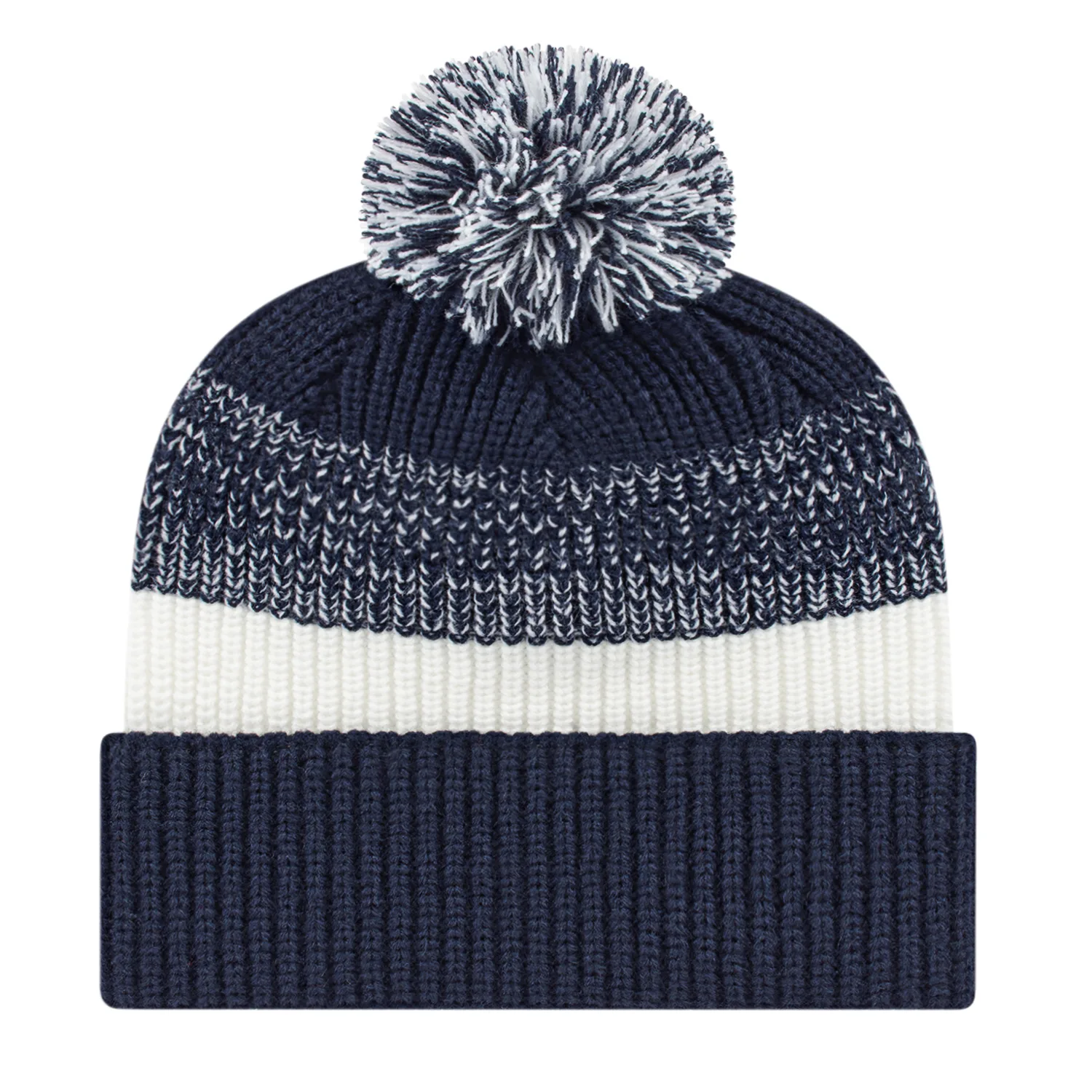 Thick Ribbed Knit Cap With Cuff view 2