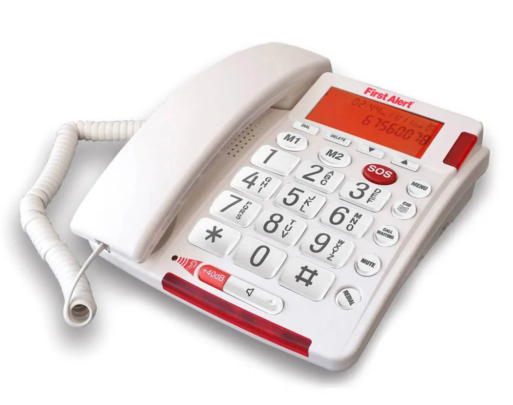 First Alert Big Button Telephone With Emergency Key And Remote Pendant