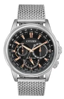 Citizen® Men's Calendrier Eco-Drive® Stainless Steel Mesh Bracelet Watch