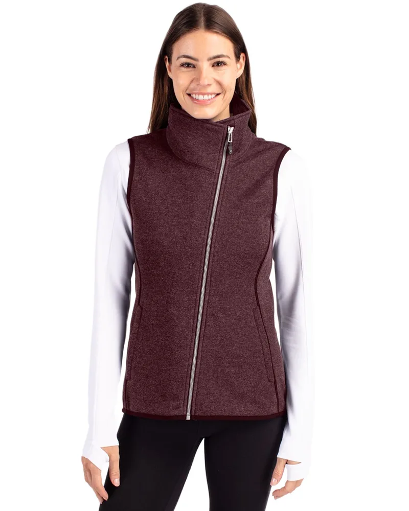 Cutter & Buck Mainsail Sweater Knit Womens Asymmetrical Vest