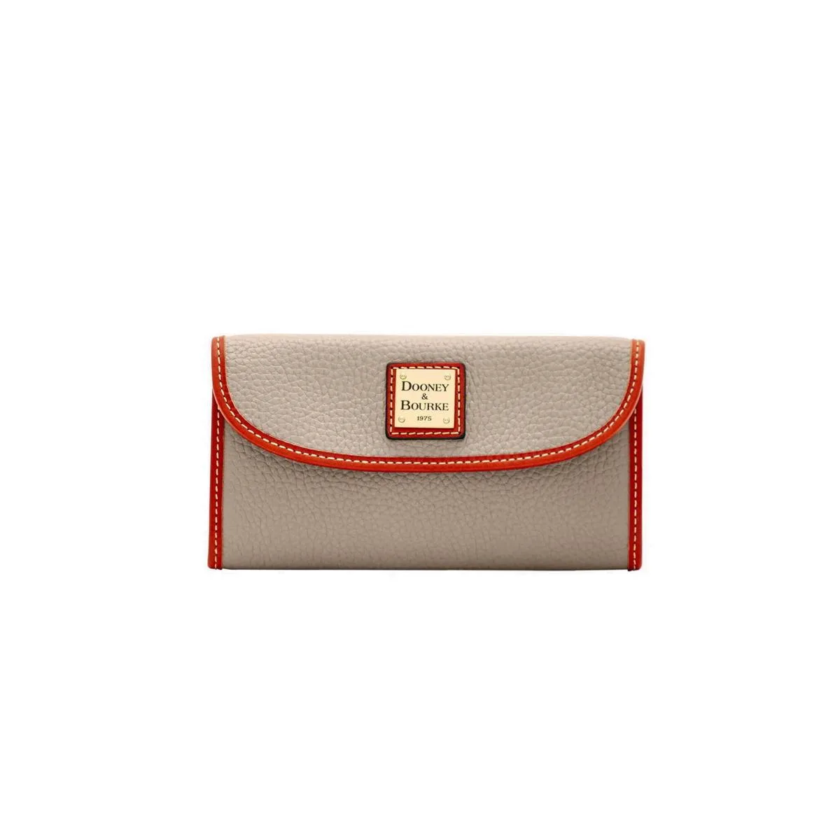 Dooney & Bourke Taupe Pebble Grain Continental Clutch