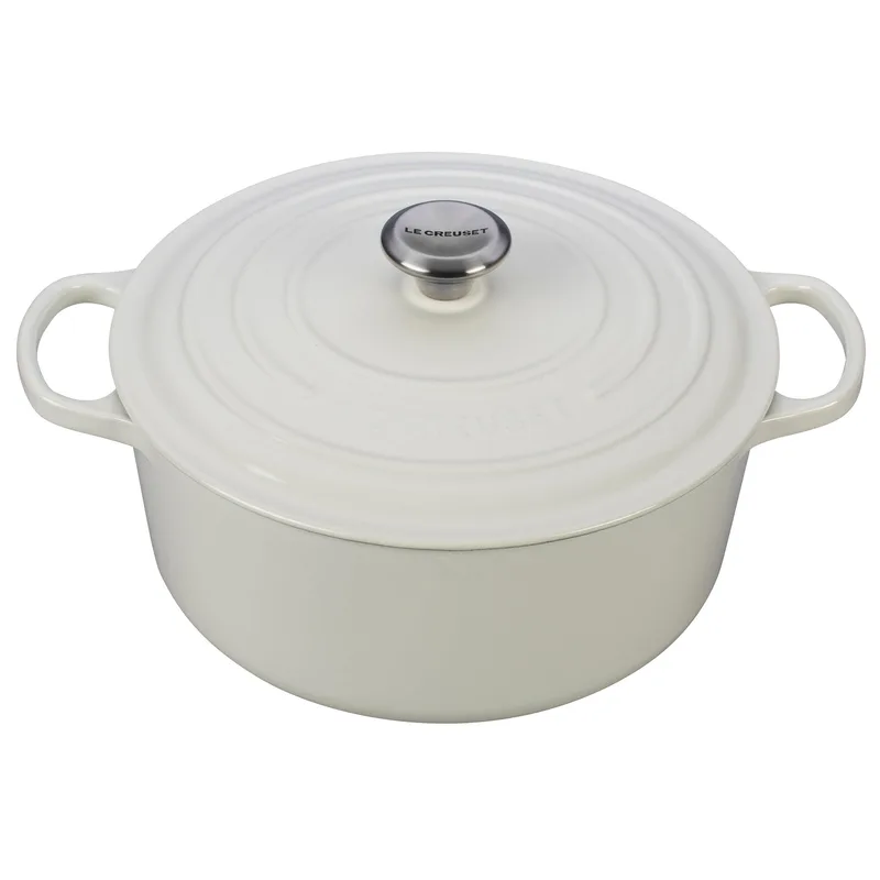 Le Creuset 7.25Qt Signature Cast Iron Round Dutch Oven White