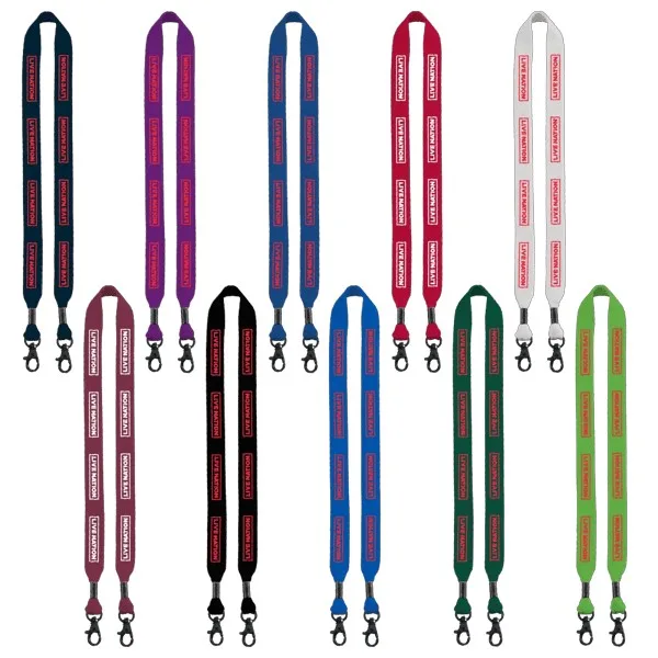 3/4" Cotton Double Lobster Clip Lanyard