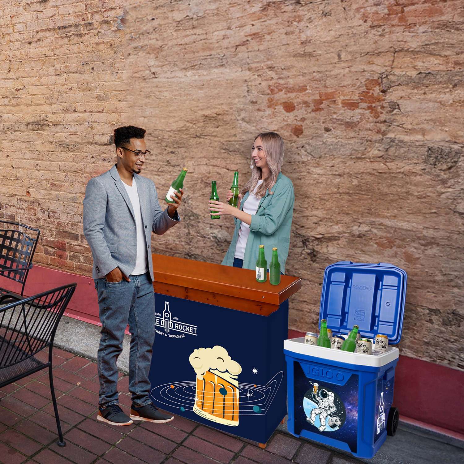 Portable Wood Bar with Full Bleed Wrap view 6