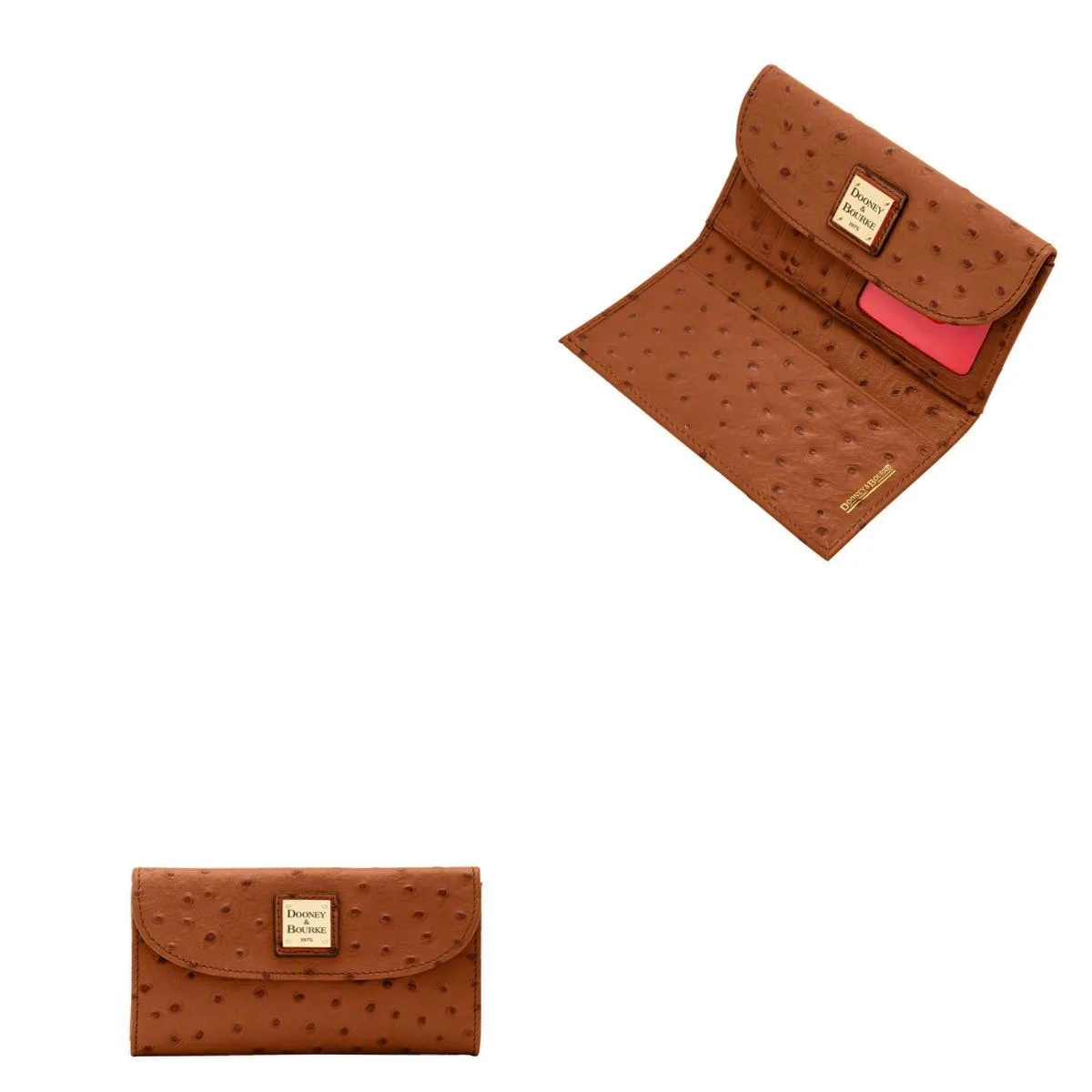 Dooney & Bourke Ostrich Continental Clutch - Caramel Brown