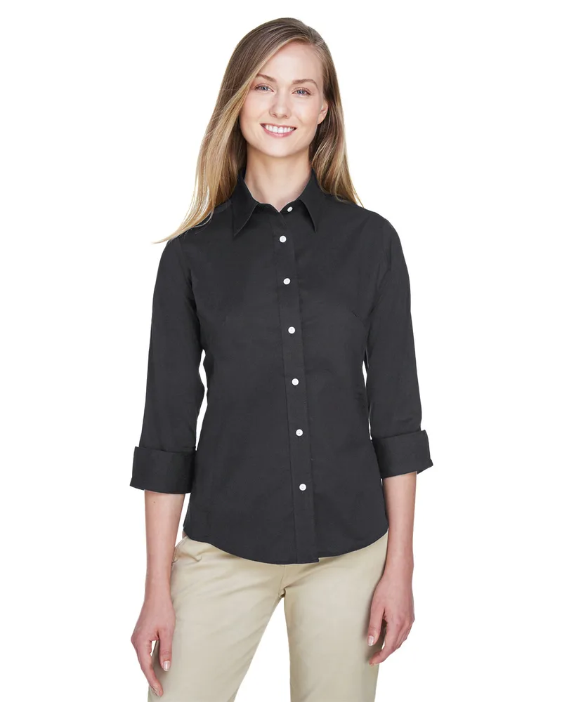 Devon and Jones® Women's Perfect Fit™ Three-Quarter Sleeve Stretch Poplin Long Sleeve Dress Shirt
