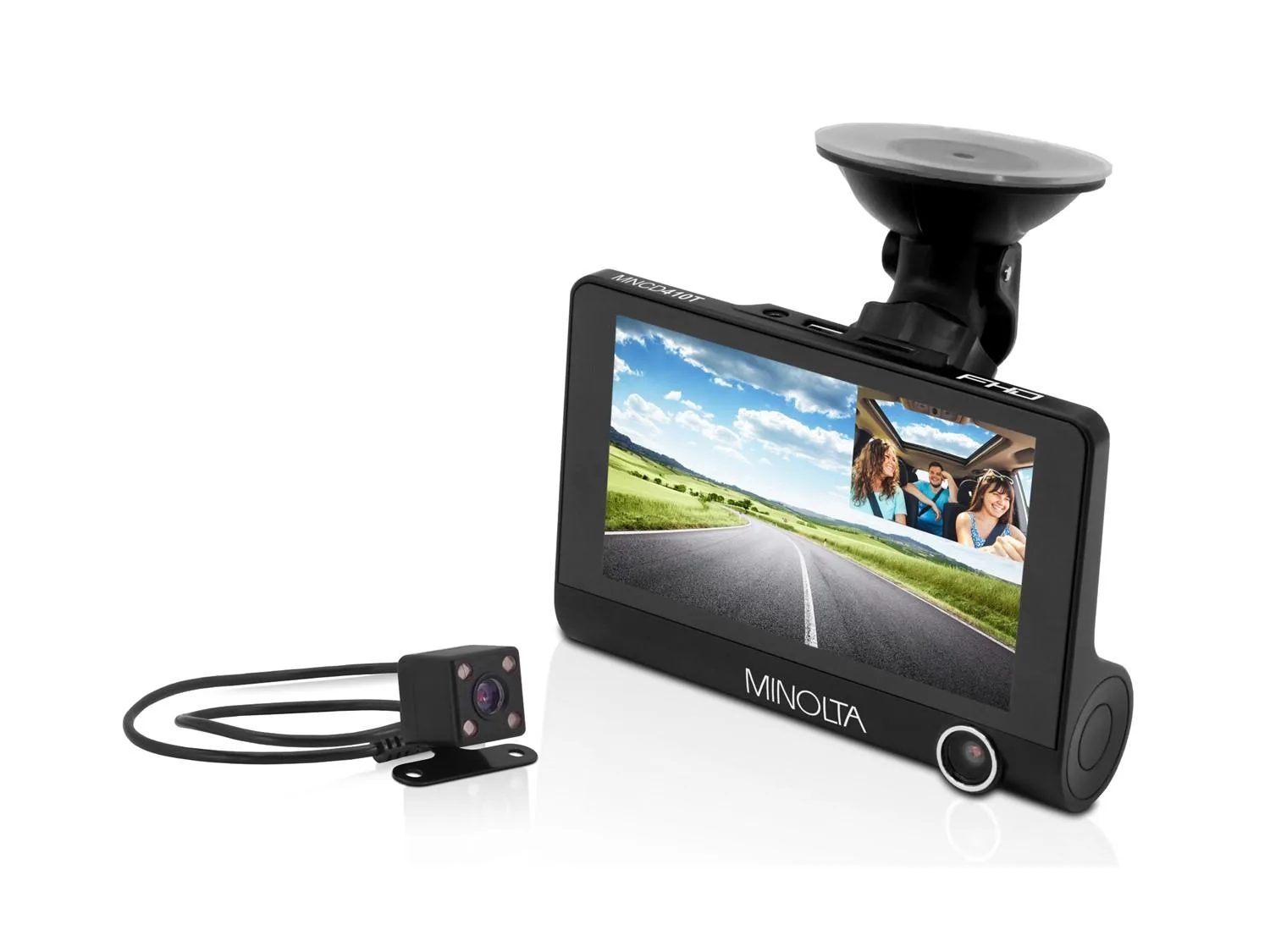 Minolta 1080P Full Hd Dash Camera W/3-Channels