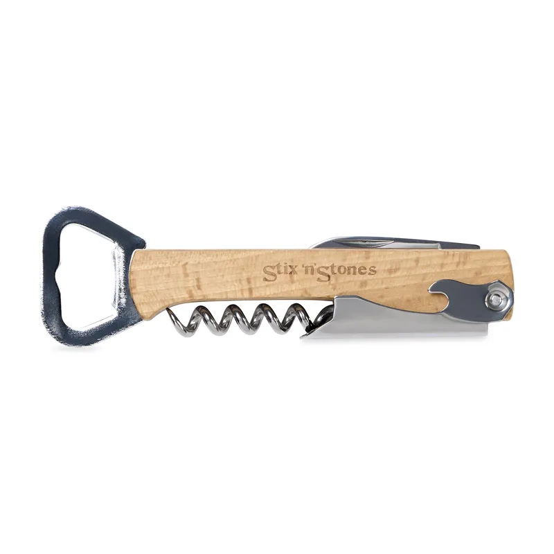 4" 1 Wine & Bottle Opener - Wood