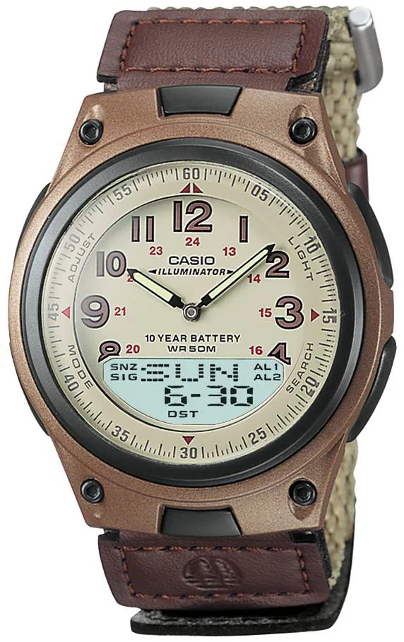 Casio Brown Casual Sports Watch w/Cloth Band
