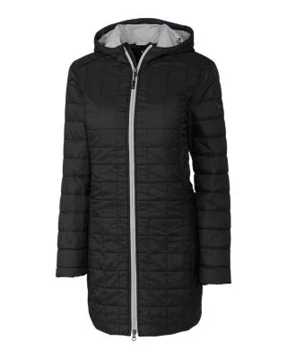 Cutter & Buck Rainier PrimaLoftÂ® Womens Eco Insulated Hooded Long Coat view 2