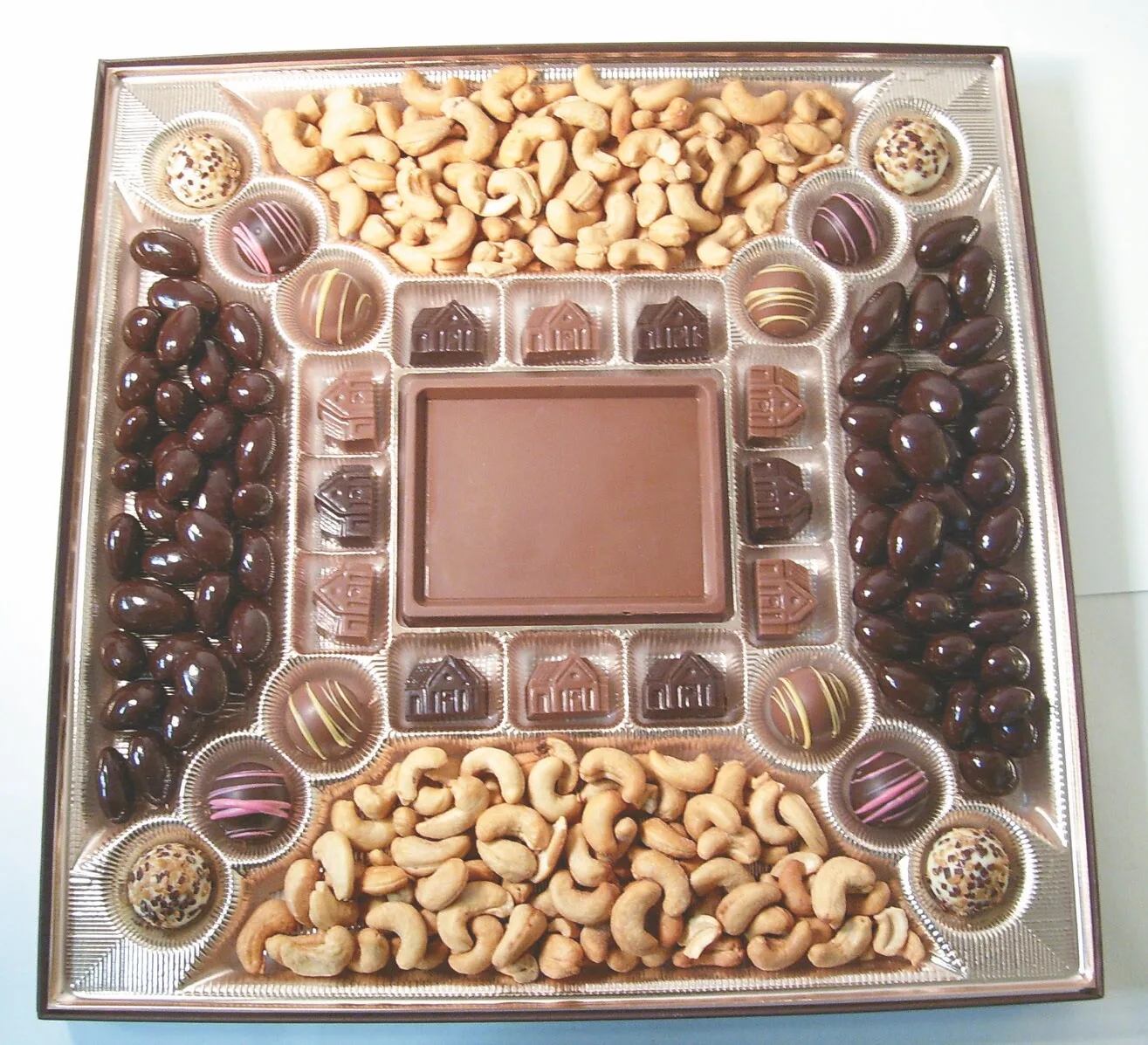Custom Confection Box w/ Molded Chocolate Centerpiece - 2 1/4 Lb.