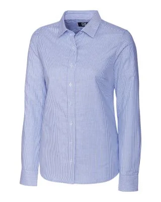 Cutter & Buck Stretch Oxford Stripe Womens Long Sleeve Dress Shirt view 3