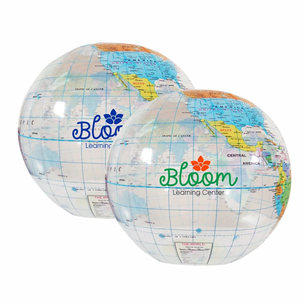 12" Globe Beach Ball - Clear