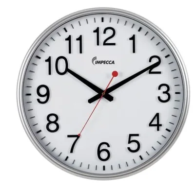 Impecca 18" Railway Style Wall Clock Silver