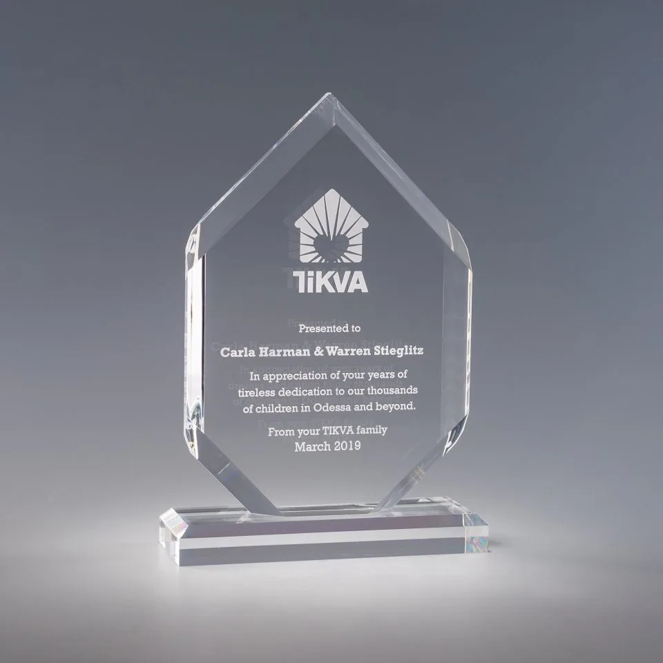 Modern Elemental Clear Acrylic Award with Base