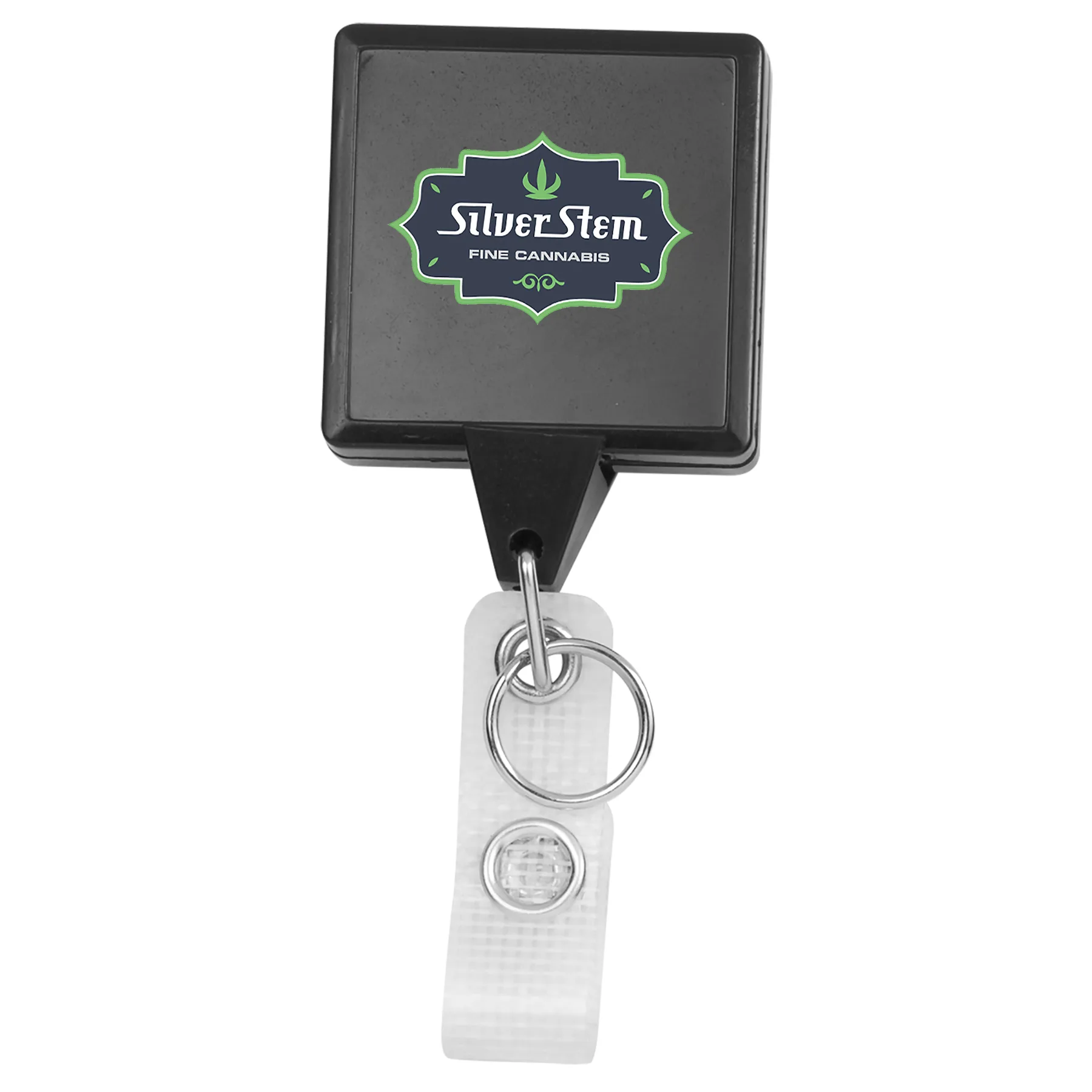 Hemp Jumbo Square Retractable Badge Reel view 4