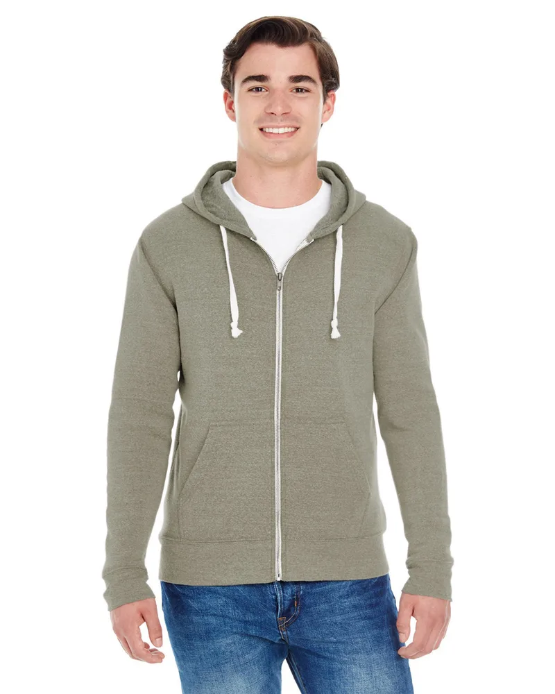 J AMERICA Adult Triblend Full-Zip Fleece Hooded Sweatshirt view 5