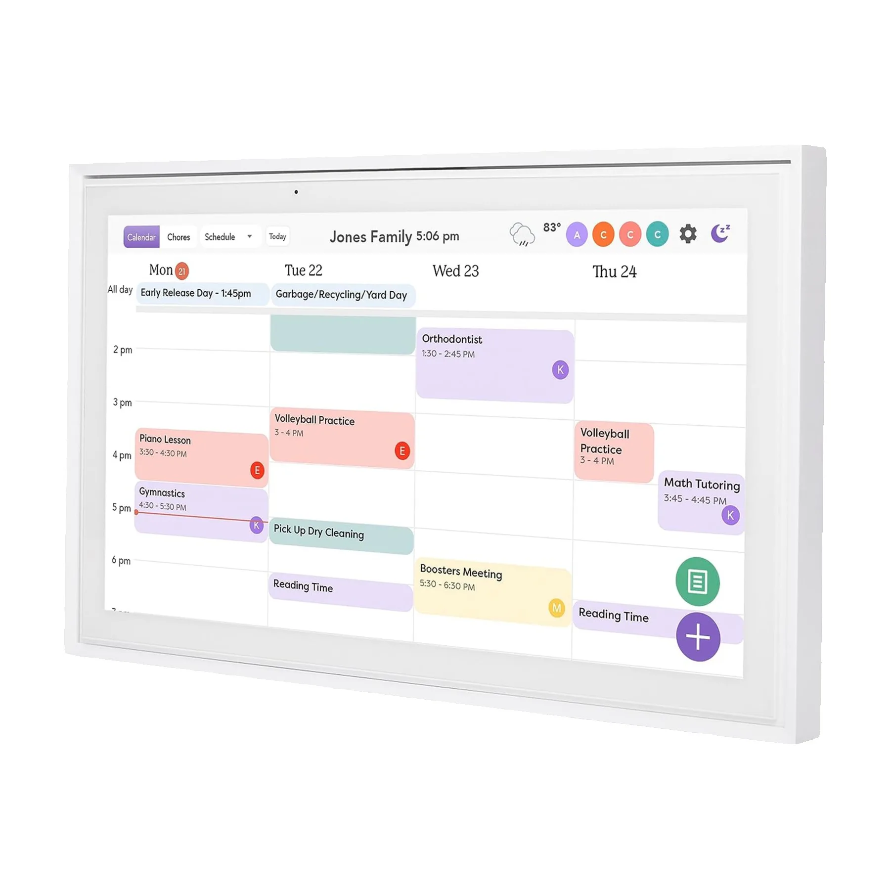Skylight 15" Digital Calendar - White